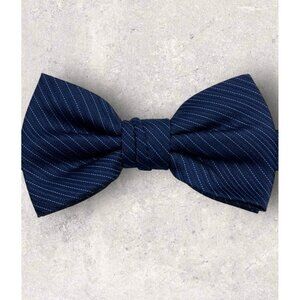 APT. 9 Polyester Bow Tie Blue Striped W:2.7" EUC
